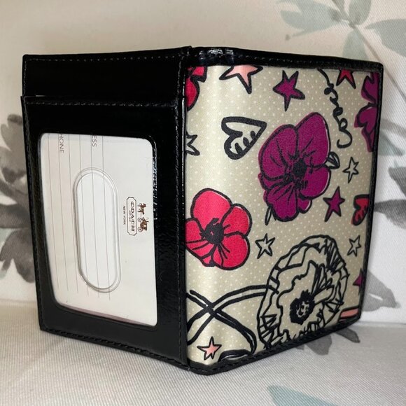 Coach Kyra Floral Poppy Wallet Card Case Bifold NWT - Picture 1 of 9